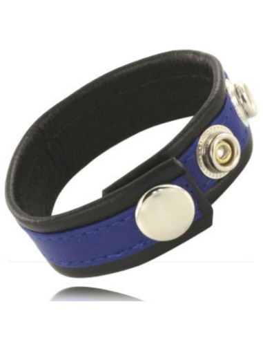 LEATHER BODY - CINTURINO IN PELLE REGOLABILE PER PENE BLU-NERO