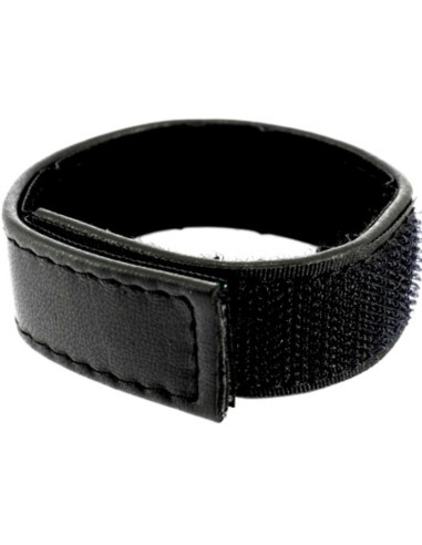 LEATHER BODY - CINTURINO IN PELLE REGOLABILE CON VELCRO PER PENE NERO