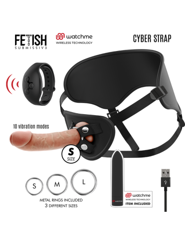 FETISH SUBMISSIVE CYBER STRAP - IMBRAGATURA CON DILDO E TELECOMANDO BULLET TECNOLOGIA WATCHME S