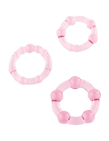 SEVEN CREATIONS - SET DI TRE ANELLI PER PENE ROSA