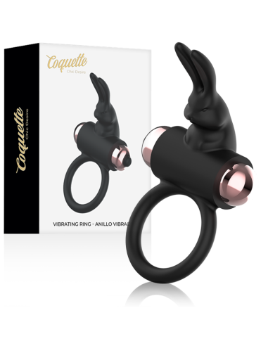 COQUETTE TOYS - ANELLO DA CAZZO CON VIBRATORE NERO/ORO