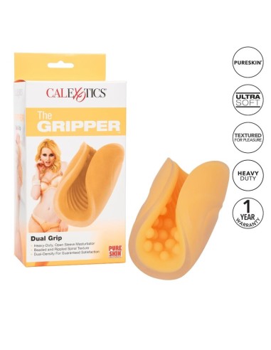 CALEXOTICS - MASTURBATORE BEADED GRIP ARANCIONE