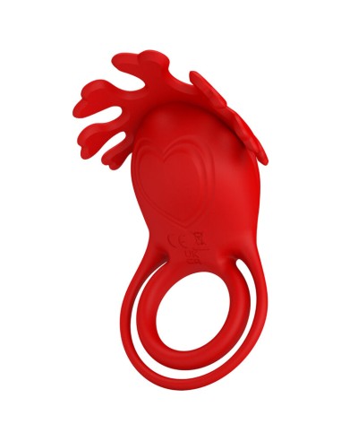 PRETTY LOVE - ANELLO VIBRATORE RUBEN 7 VIBRAZIONI IN SILICONE ROSSO