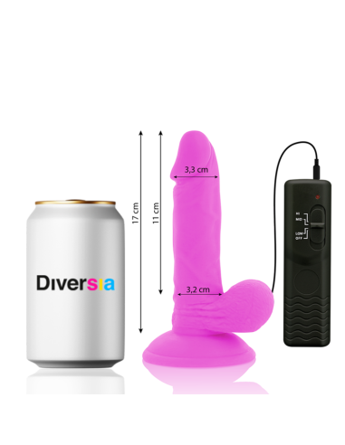 DIVERSIA - DILDO VIBRANTE FLESSIBILE VIOLA 17 CM -O- 3.3 CM