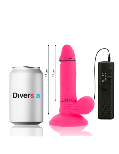 DIVERSIA - DILDO VIBRANTE FLESSIBILE ROSA 17 CM -O- 3.3 CM