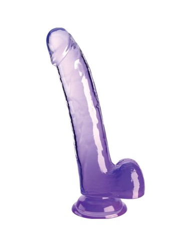 KING COCK - CLEAR DILDO CON TESTICOLI 20.3 CM VIOLA