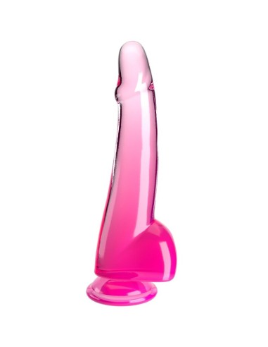 KING COCK - CLEAR DILDO CON TESTICOLI 19 CM ROSA