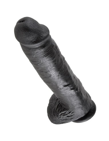 KING COCK - 11 DILDO NERO CON SFERE 28 CM