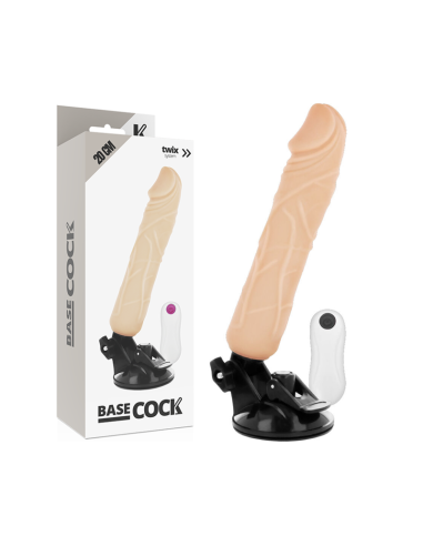 BASECOCK - VIBRATORE REALISTICO TELECOMANDO NERO 20 CM -O- 4 CM