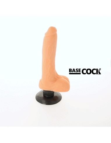 BASECOCK - VIBRATORE REALISTICO BASECOCK 2-1 NERO 18.5 CM -O- 4 CM