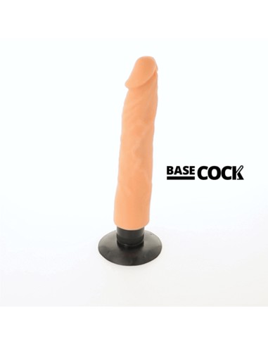 BASECOCK - VIBRATORE REALISTICO 2-1 NERO 20 CM -O- 4 CM