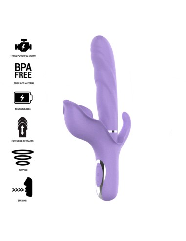 INTENSE - VIBRATORE MULTIFUNZIONE RICARICABILE BILLIE ASPIRANTE E PULSANTE VIOLA