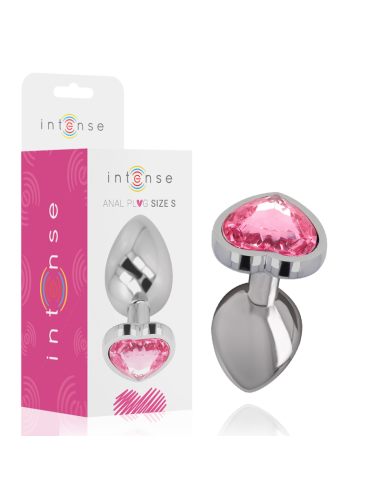 INTENSE - PLUG ANALE IN METALLO ALLUMINIO CUORE ROSA TAGLIA S