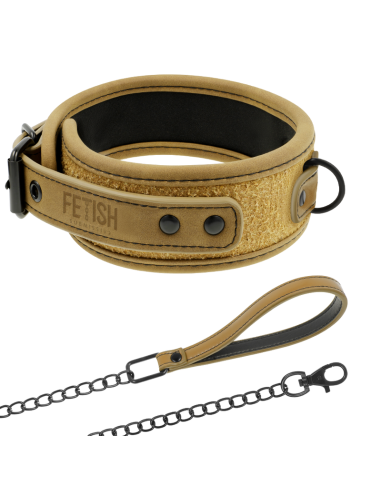 FETISH SUBMISSIVE ORIGEN - COLLANA FODERATA IN NEOPRENE CON CATENA