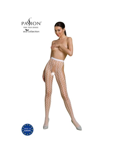 PASSION - COLLEZIONE ECO BODYSTOCKING ECO S007 BIANCO