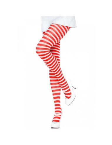 LEG AVENUE - COLLANT A RIGHE BIANCO/ROSSO