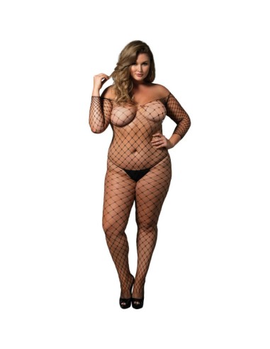 LEG AVENUE - LEG AVENUE - BODYSTOCKING CON SPALLE SCOPERTE NERO TAGLIA PLUS