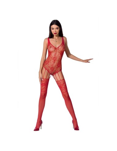 PASSION - WOMAN BS074 BODYSTOCKING TAGLIA UNICA ROSSO