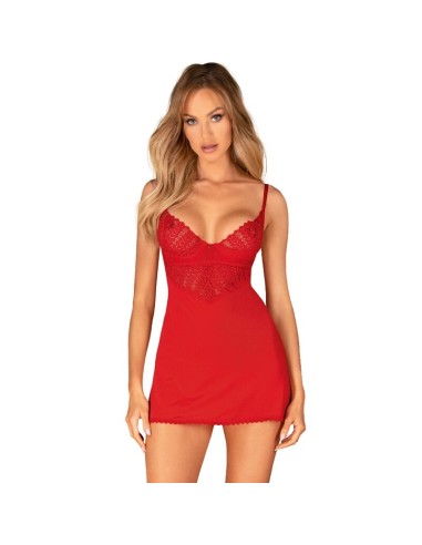 OBSESSIVE - INGRIDIA CHEMISE  TANGA ROSSO M/L