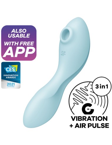 SATISFYER - STIMOLATORE E VIBRATORE CURVY TRINITY 5 AIR PULSE BLU