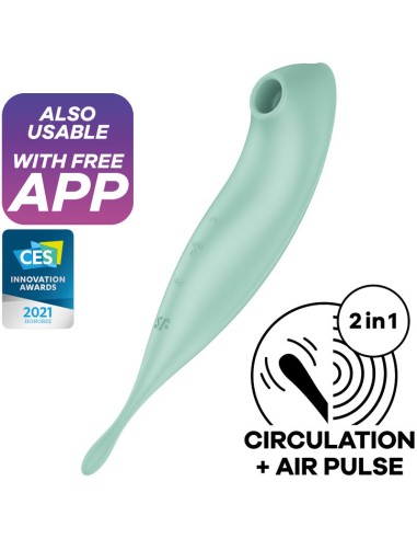 SATISFYER - TWIRLING PRO+ STIMOLATORE E APP VIBRATORE VERDE