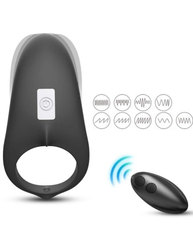 ARMONY - ANELLO VIBRATORE SHARK PER TELECOMANDO DI COPPIA NERO