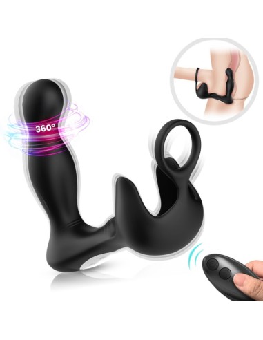 ARMONY - VIBRATORE SURROUND ANALE E STIMOLATORE TESTICOLO E ANELLO TELECOMANDO NERO