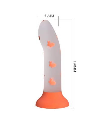 PRETTY LOVE - DILDO MAGICO NIGHTFALL SENZA VIBRAZIONI ARANCIO LUMINOSO