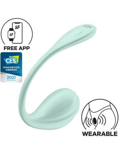 SATISFYER - STIMOLATORE PUNTO G PETALE LISCIO VERDE ACQUA APP GRATUITA