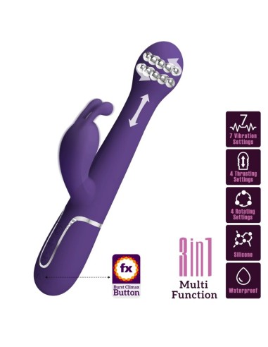 PRETTY LOVE - DEJON VIBRATORE RABBIT 3 IN 1 MULTIFUNZIONE VIOLA