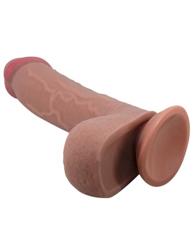 PRETTY LOVE - DILDO REALISTICO SLIDING SKIN SERIES CON VENTOSA SCORREVOLE DELLA PELLE MARRONE 23,4 CM