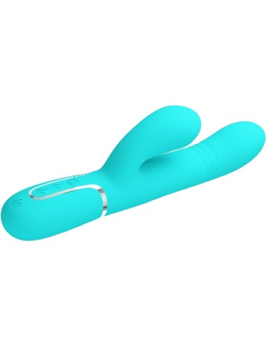 PRETTY LOVE - VIBRATORE MULTIFUNZIONE G-SPOT VERDE ACQUA