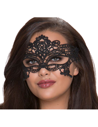 QUEEN LINGERIE - AMPIA MASCHERA IN PIZZO NERO