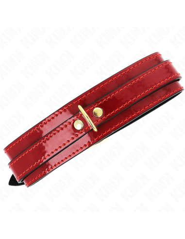 KINK - COLLANA REGOLABILE ROSSO VINO CON DETTAGLI ORO 29-42,5 CM X 4 CM