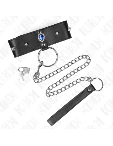 KINK - COLLANA 65 CM CON CINTURINO CON DIAMANTI BLU REGOLABILE 36-43 CM X 5 CM