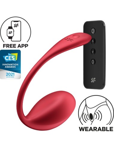 SATISFYER - SHINY PETAL STIMOLATORE CON TELECOMANDO G-POINT ROSSO APP GRATUITA