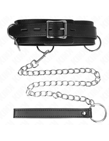 KINK - COLLANA SCHIAVITÙ 3 ANELLI CON CINTURINO 80 CM 53 X 5 CM