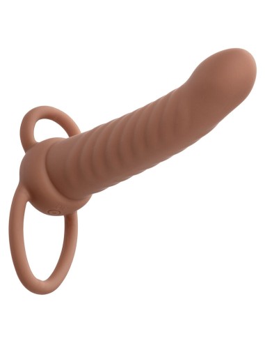 CALEXOTICS - MAXX RIBBED DUAL PENETRATOR 10 VIBRAZIONI MARRONE