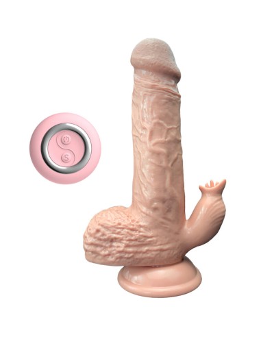 ARMONY - VIBRATORE REALISTICO E DILDO SPINTA CON STIMOLATORE DELLA LINGUA 19 CM