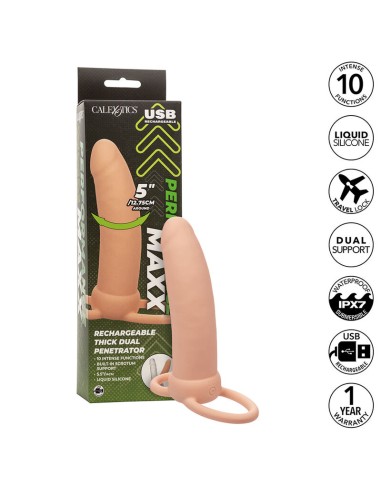 CALEXOTICS - MAXX THICK DUAL PENETRATOR 10 VIBRAZIONI CARNE