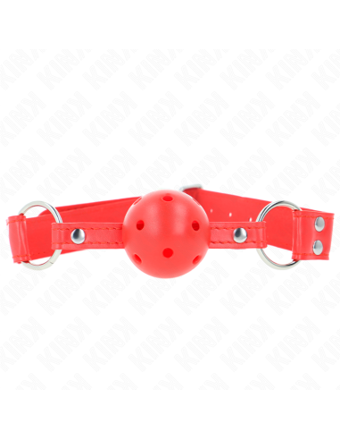 KINK - BALL GAG COMPLETO ROSSO CAVO DURO 62 x 2 CM