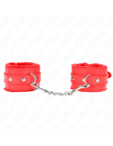 KINK - POGGIPOLSI PREMIUM IMBOTTITI IN PELLICCIA ROSSI CON CINTURA ROSSA REGOLABILE 17-29 CM X 6 CM