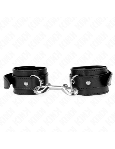 KINK - POTENZIALE DA POLSO FILA DI RIVETTI SINGOLA NERA REGOLABILE 17-28 CM X 5 CM