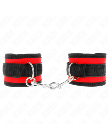 KINK - TENUTA DA POLSO IN NYLON HOOKLOOP ROSSO-NERO MODELLO 2 REGOLABILE 18-35 CM X 6 CM