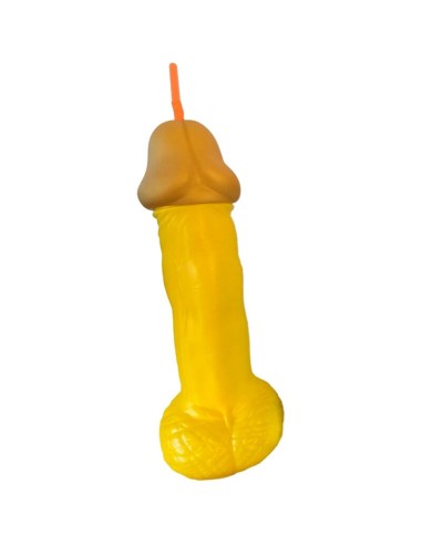 DIABLO PICANTE - VASO PENE PLÁSTICO AMARILLO