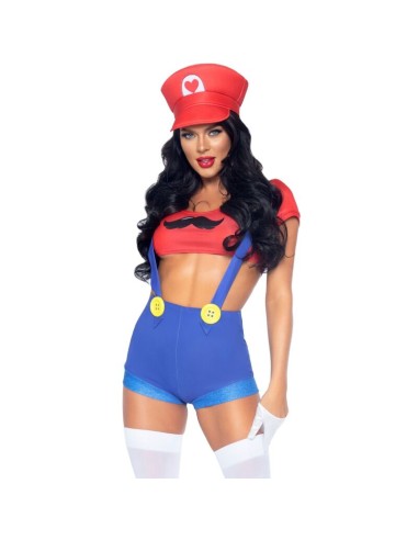 LEG AVENUE - COSTUME SEXY MARIO BROS ROSSO/BLU S