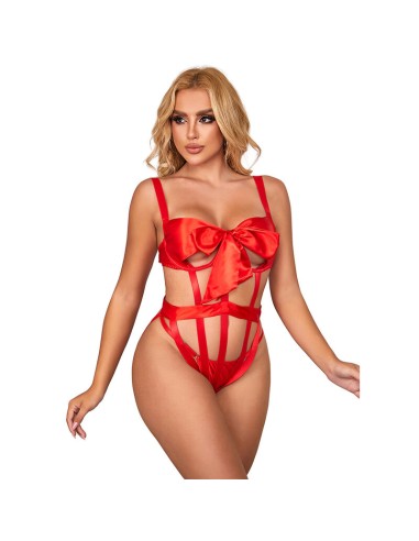 SUBBLIME - 954475 BODY SEXY TRAFORATO CON FIOCCO ROSSO L/XL