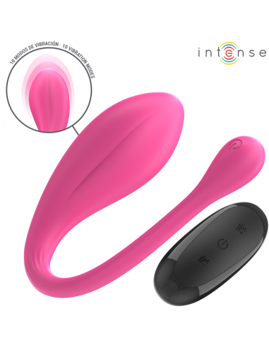 INTENSE - JANICE U VIBRATORE DOPPIA STIMOLAZIONE 10 VIBRAZIONI ROSA TELECOMANDO