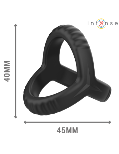 INTENSE - CARSON DOPPIO ANELLO PER PENE IN SILICONE MODELLO NERO 4