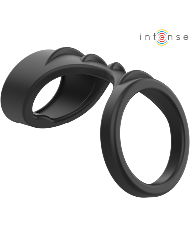 INTENSE - THEO DOPPIO ANELLO PER PENE IN SILICONE MODELLO NERO 3